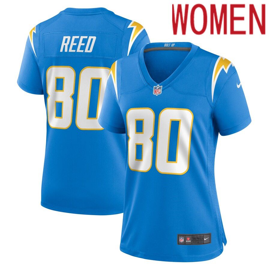 Women Los Angeles Chargers #80 Joe Reed Nike Powder Blue Home Game Player NFL Jersey
